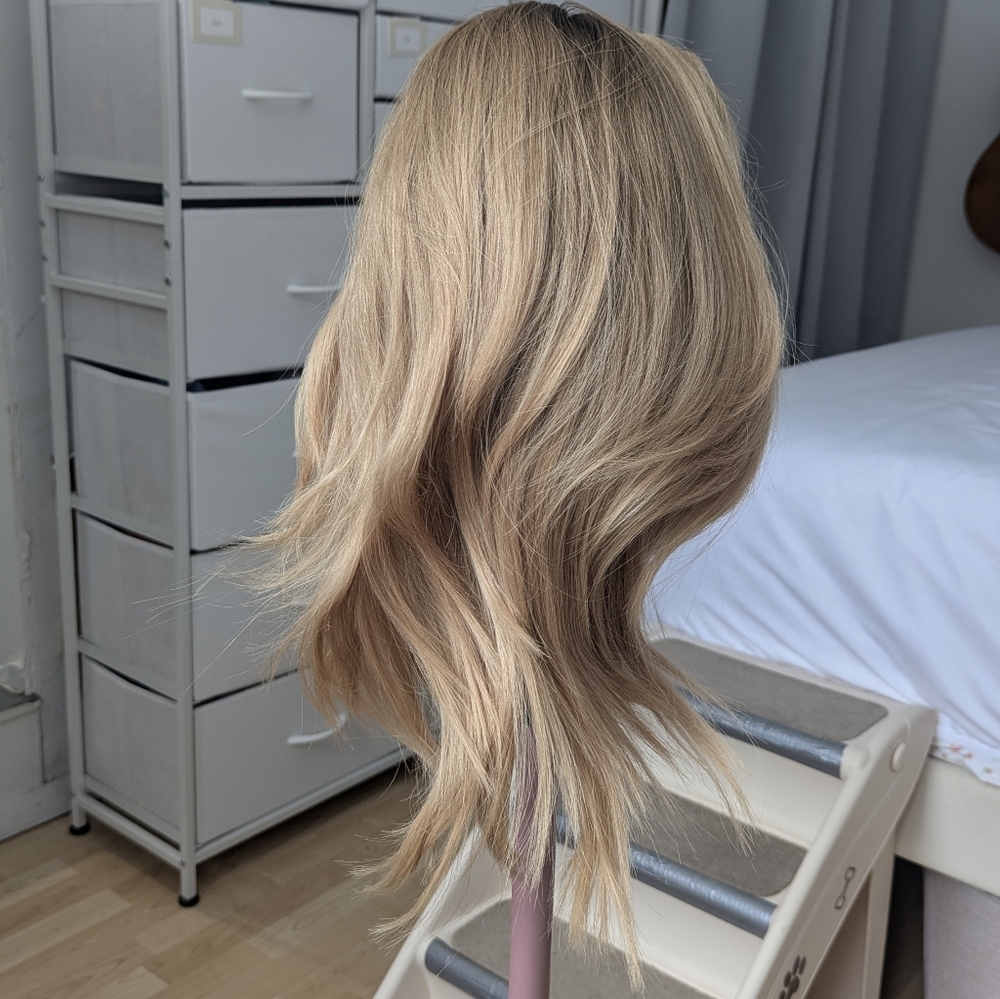 Lusta  Human Hair topper beige blonde 11-20" 9x9 cap, silk top